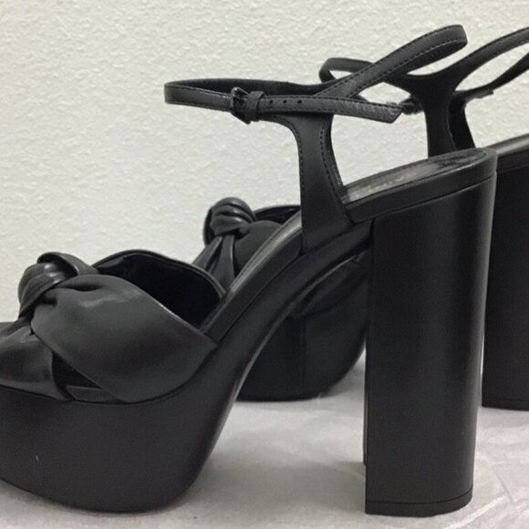 Saint Laurent Black Bianca Knotted Platform Sandal - Picture 5 of 13